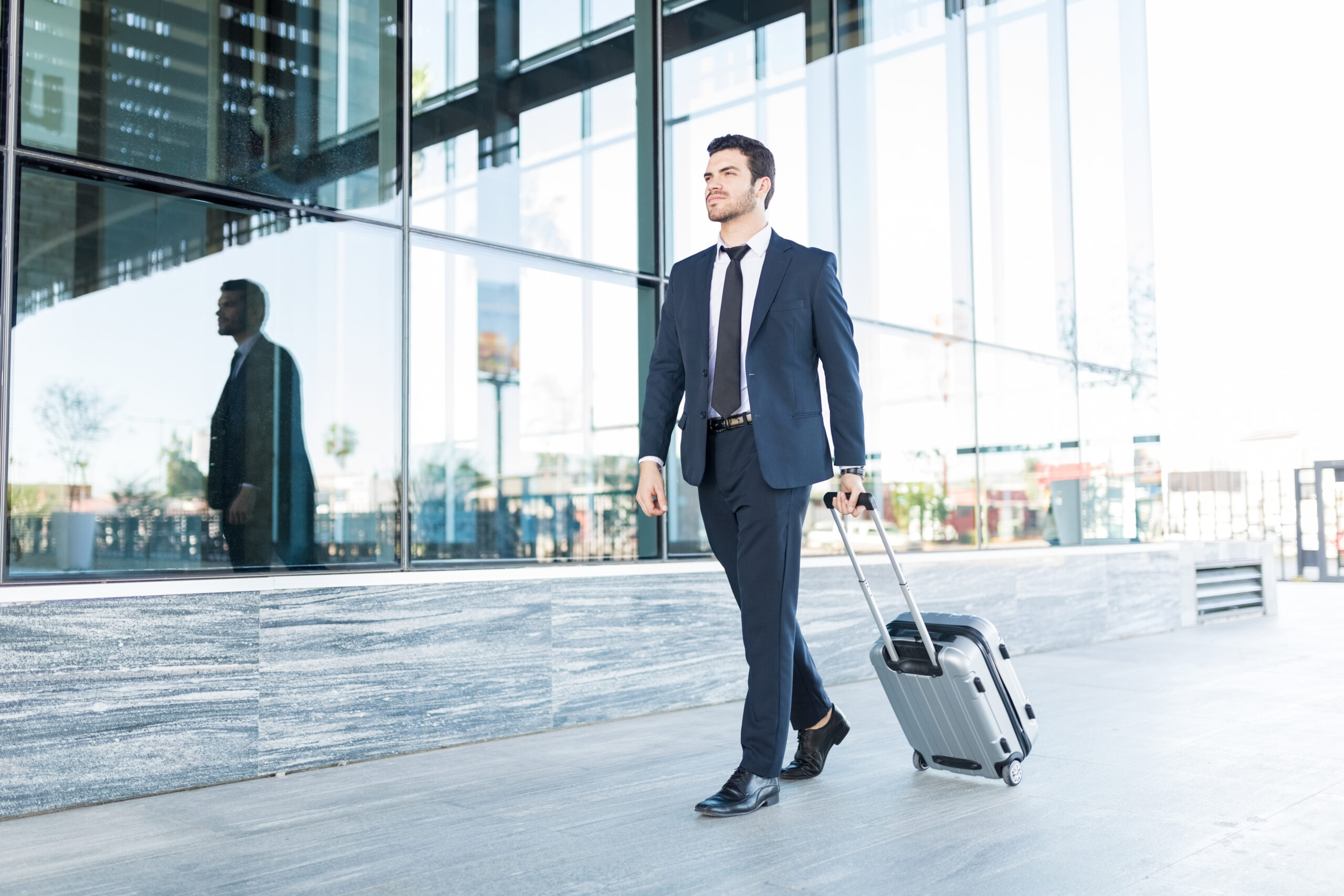 Formally Dressed Businessman With Suitcase